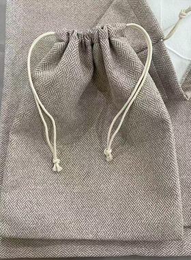 雅灰色帆布收纳袋鞋子包包防尘袋束口袋衣服包装袋五金工具抽绳袋