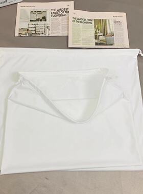 旅行收纳袋织带抽绳束口包装奢品保护防剐蹭防尘袋防潮白色超纤绒