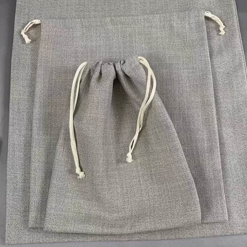 纯色棉布帆布束口袋防尘耐磨旅行收纳袋整理衣服鞋子户外抽绳布袋
