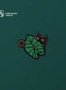 原创卡通猫咪徽章胸针设计感小众别针装饰衣服包包配饰手工饰品女