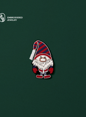 手工刺绣胸针设计感小众创意圣诞节日小饰品别针装饰衣服徽章配饰