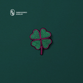 原创设计印度丝手工刺绣胸针高档精致幸运四叶草别针配饰徽章饰品