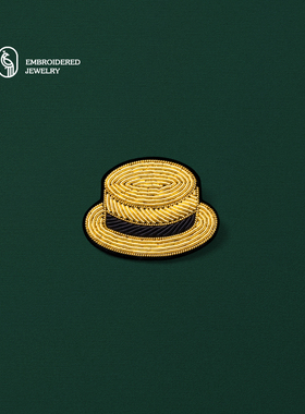 个性帽子胸针设计感小众饰品别针配饰高档女手工刺绣徽章精致胸花