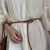 韩国编织腰带女配连衣裙子外套收腰ins风简约百搭装 饰小皮带细款