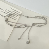 腰链女士装 小皮带裙带 饰细腰带简约百搭配连衣裙银色圆圈铁链时尚