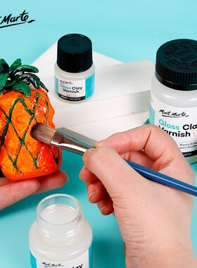 蒙玛特石塑粘土陶泥亮光剂20ml上光剂水性亮光油泥塑保护漆防水封层60ml120ml上光剂diy白陶泥免烧免烤蒙马特