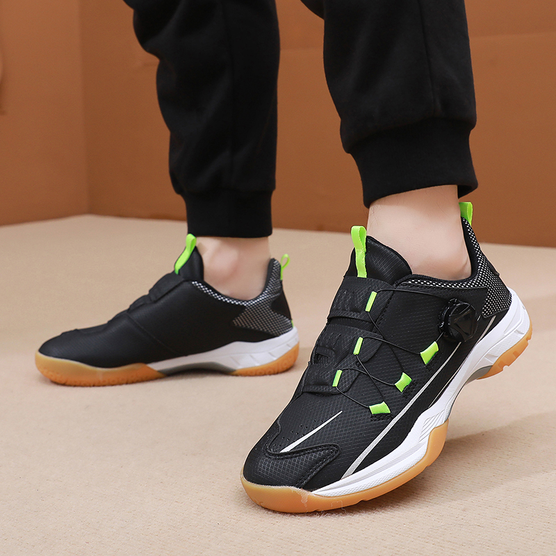 雷夫狮专业羽毛球鞋男款秋季轻便减震防滑旋纽扣青少年网球运动鞋