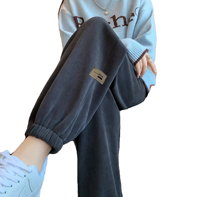 清仓捡漏加绒束脚灯芯绒裤女