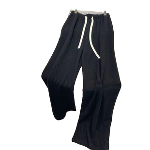 爆款条纹阔腿裤女秋冬季亲肤柔软慵懒风家居裤垂感拖地休闲长裤子