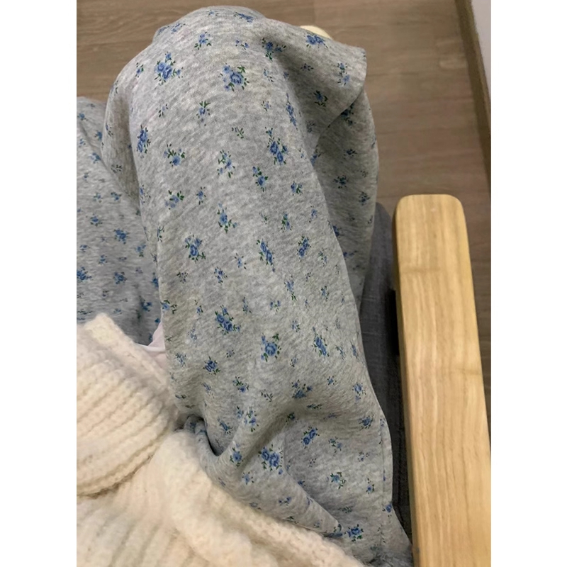 美式新款碎花弯刀卫裤女秋季