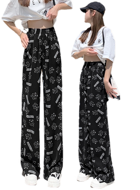 冰丝薄款休闲阔腿裤女夏