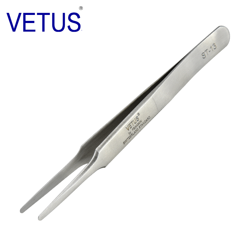 VETUS 高精密镊子ST-13（120mm）302不锈钢防磁防酸扁头 钟表维修