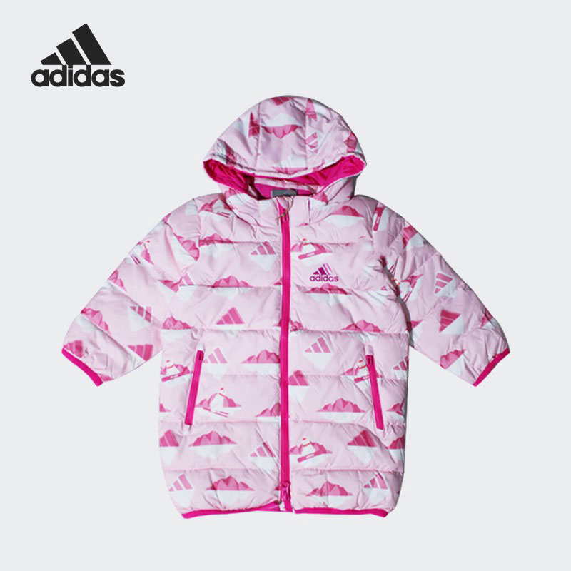 阿迪达斯正品婴童连帽羽绒服