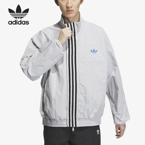 Adidas/阿迪达斯正品三叶草男子经典印花梭织休闲外套IU4846