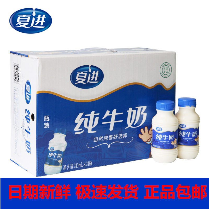 夏进纯牛奶整箱24瓶装243ml成长早餐营养牛奶
