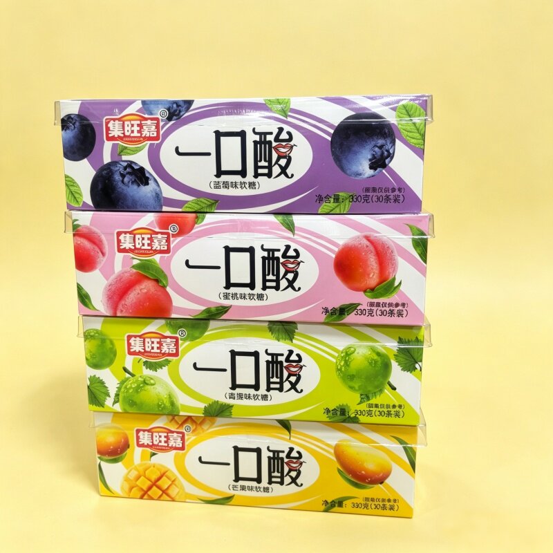 一口酸软糖蜜桃味芒果味蓝莓味青提味休闲解馋零食怀旧集旺嘉糖果