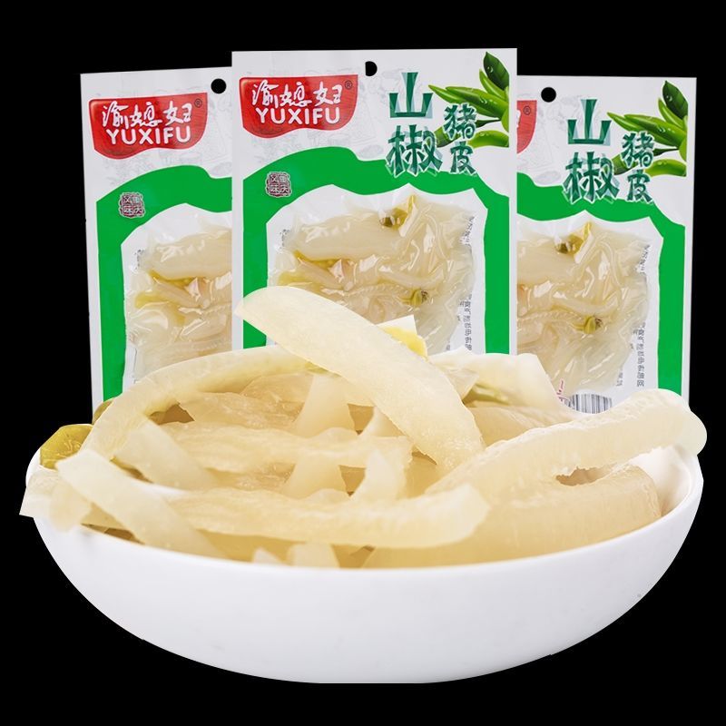 泡椒猪皮山椒猪皮重庆解馋水晶即食酸辣泡椒熟食休闲猪肉零食小吃