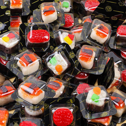 网红同款可爱寿司卷造型水果味软糖儿童糖果QQ糖橡皮糖混合装零食