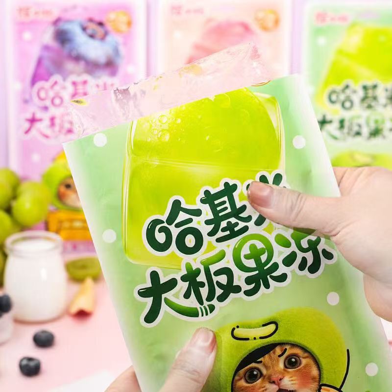 超大板果味果冻儿童趣味零食蓝莓味青提味休闲解馋小吃哈基米果冻