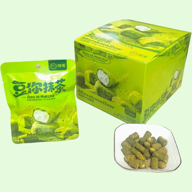 榴璃豆你可可抹茶棉花糖可可棉花糖夹心棉花糖儿童零食小卖部批发