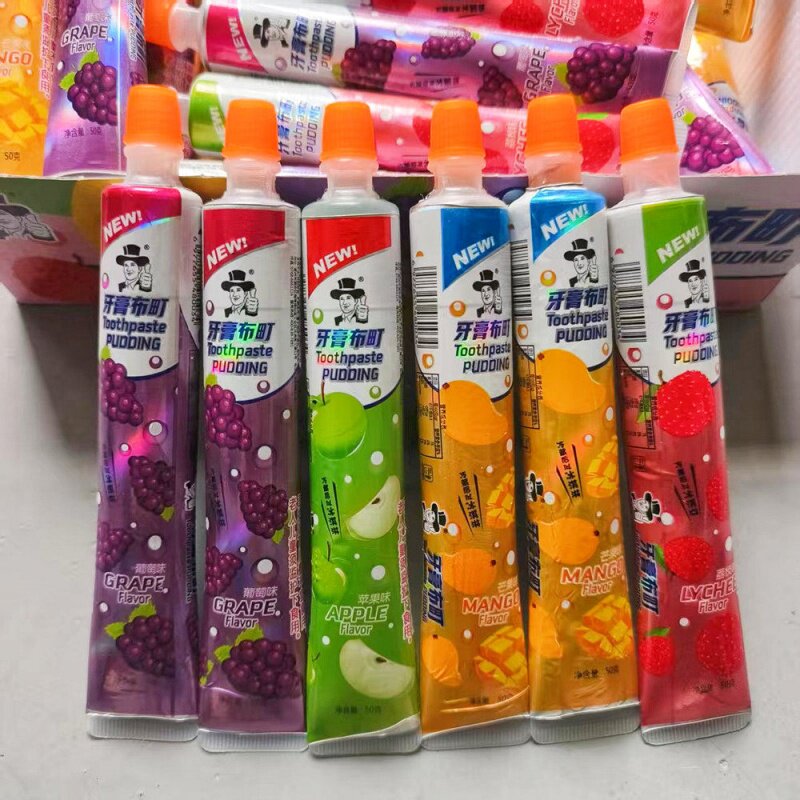 水果味牙膏布町果冻儿童创意搞怪零食水果味果冻多种口味小卖部品