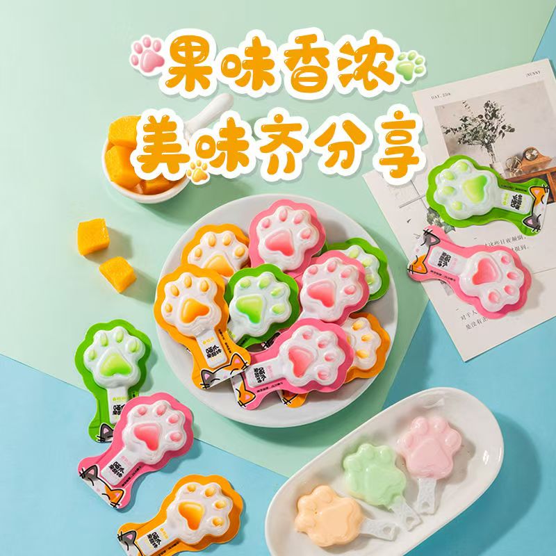 猫爪果酪棒高颜值新鲜水果味糖儿童零食速食宿舍摆地摊糖果批发