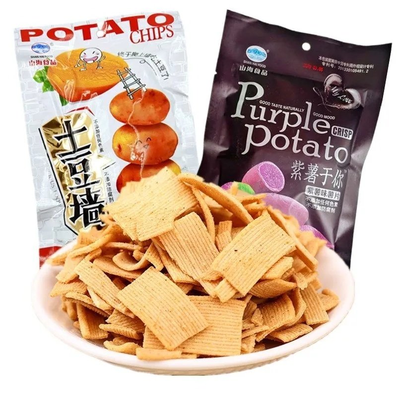 山海土豆墙零食土豆片80后办公零食锅巴膨化食品薯片怀旧零食批发