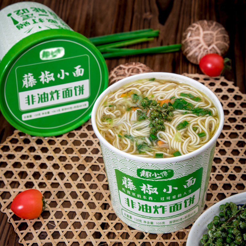 藤椒方便面牛肉面非油炸小面金汤肥牛面零食充饥夜宵方便速食免煮