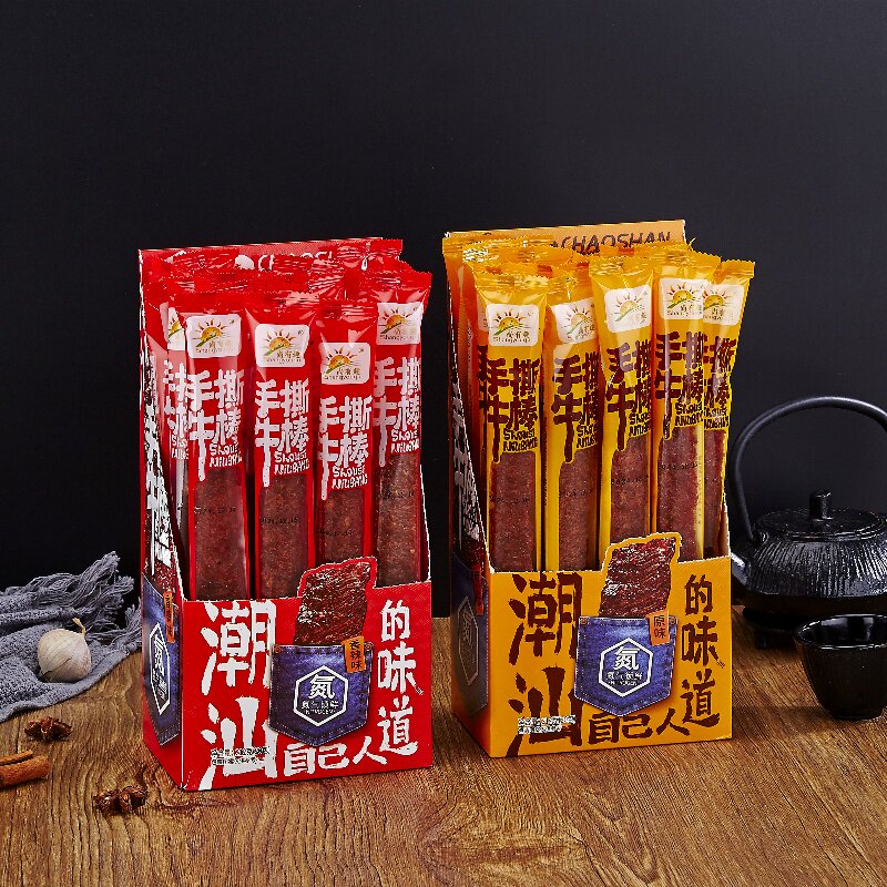 网红馋嘴牛肉棒香辣原味手撕牛棒独立包装长条牛肉棒追剧解馋零食