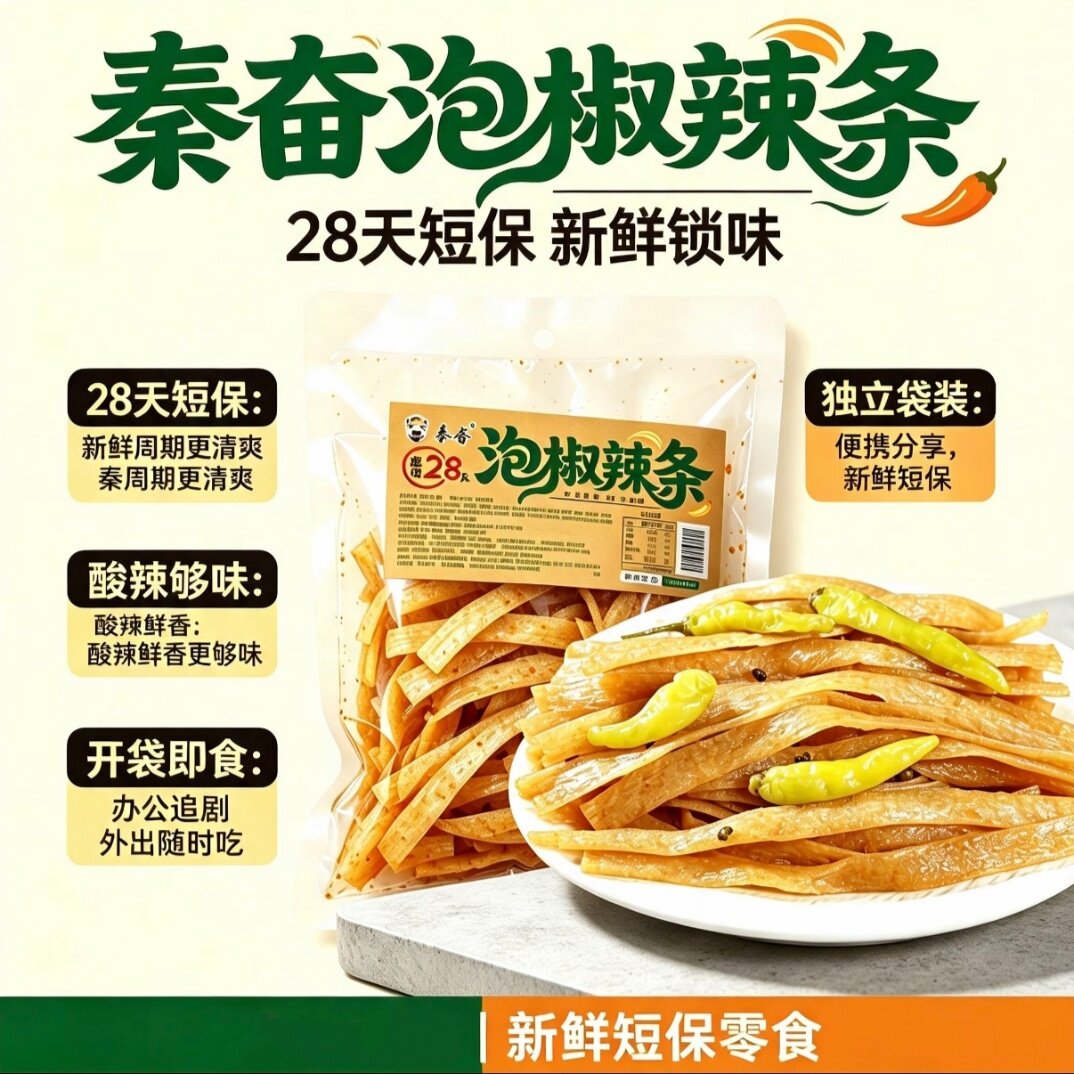 手工辣条泡椒味五香味100g袋装童年回忆零食休闲追剧解馋街边小吃