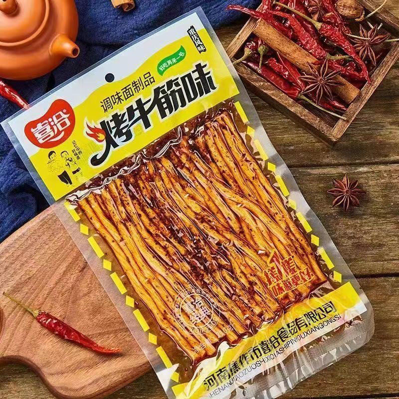 喜洽烤牛筋麻辣调味面制品8090后怀旧辣条网红小卖铺190克大包装