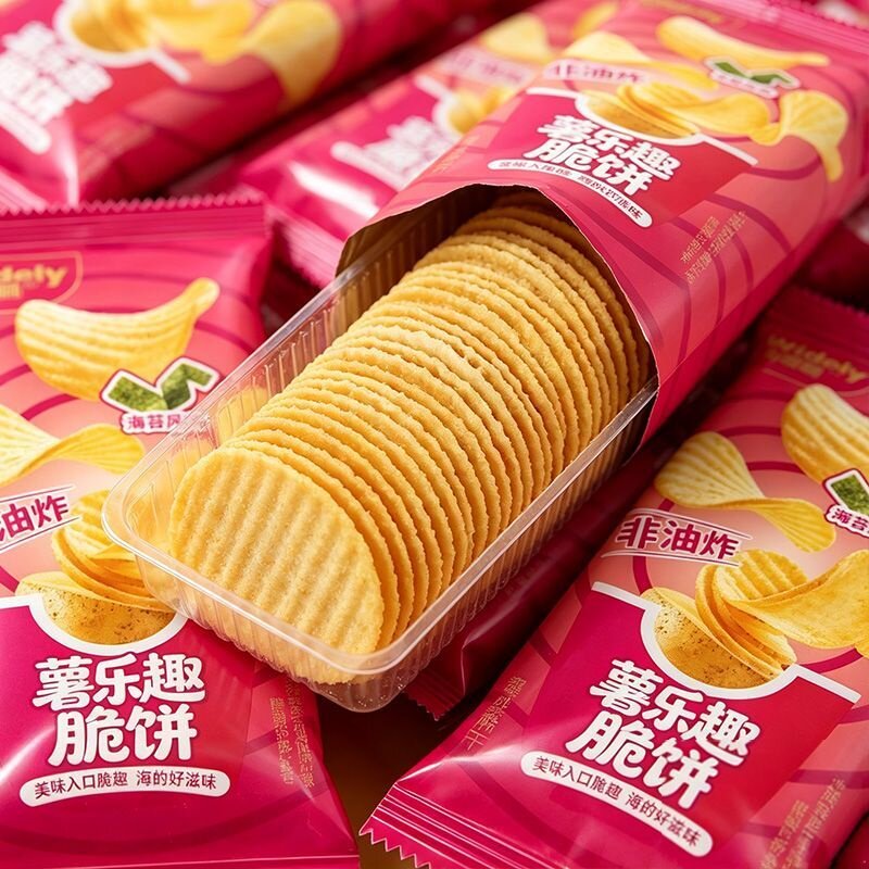 薯乐趣脆饼永得利非油炸薄脆饼干办公室追剧休闲解馋零食薯片整箱