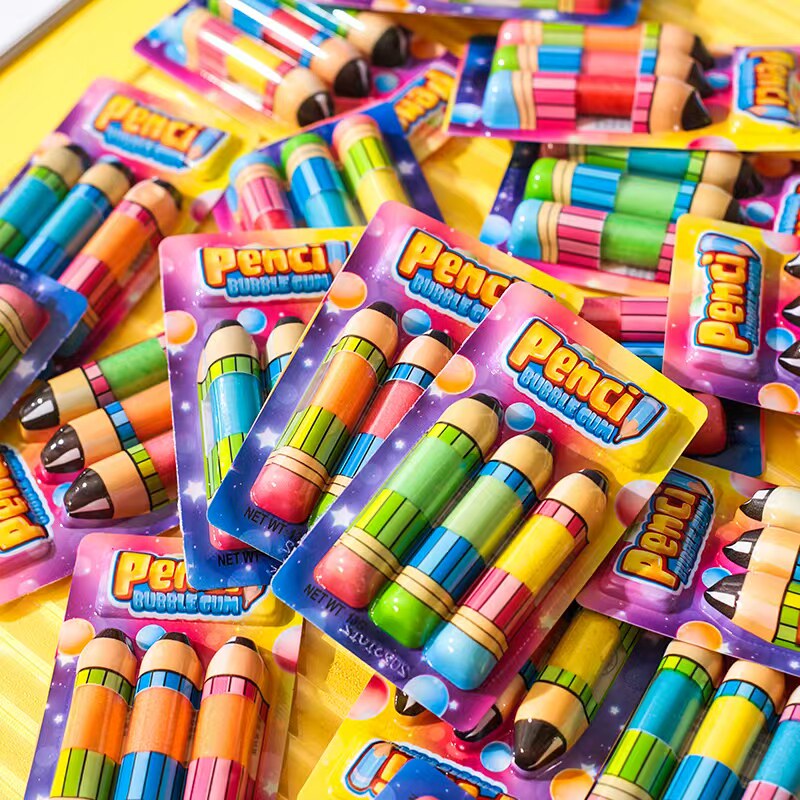 8090怀旧趣味可食用可以吃的铅笔泡泡糖上课可吃文具仿真糖果零食