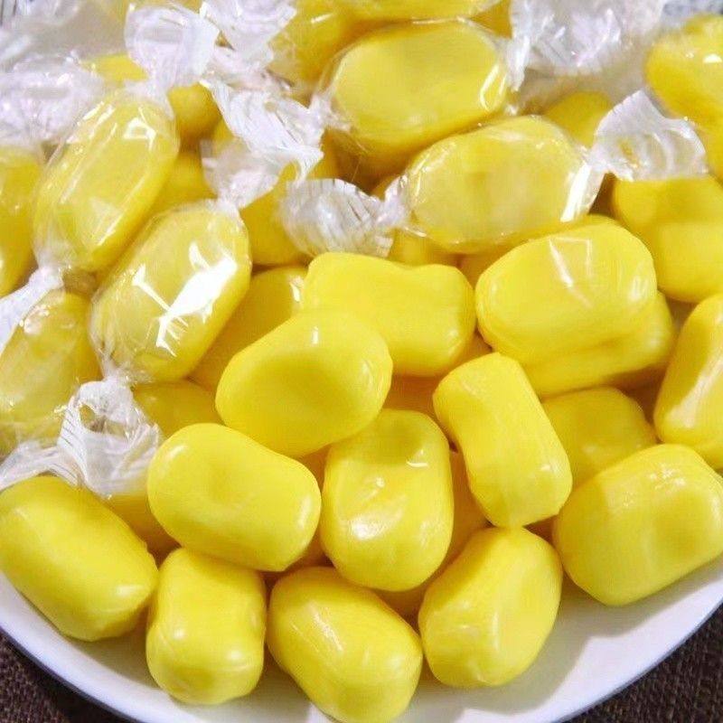 榴莲味奶糖果高颜值零食好吃喜糖旅行约会休闲正品榴莲味糖独立装