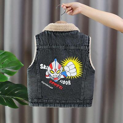 宝宝牛仔马甲加绒加厚韩版春秋