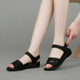 妈妈凉鞋 45胖脚宽加肥大码 女夏平底欧货中老年人软底女鞋