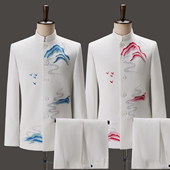 中山装 男成人演出服大合唱团舞台西服中国风宴会主持歌手表演礼服