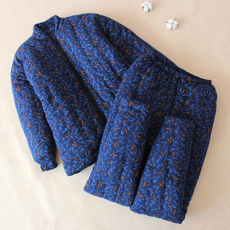 男士纯手工加厚天然棉花套装