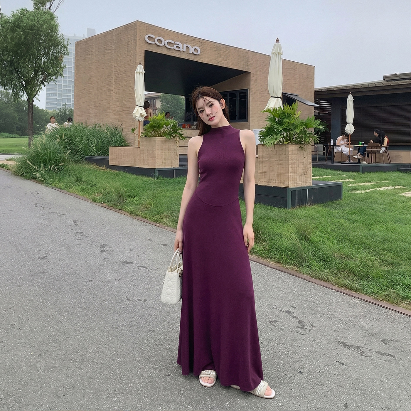 alex stevens 卡戴珊无袖背心连衣裙女夏季修身显瘦度假风长裙子