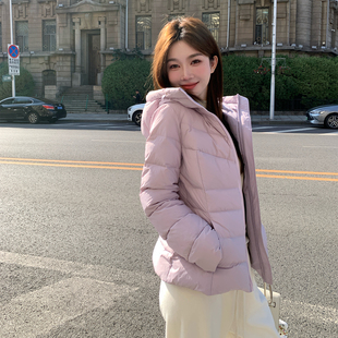 連帽白鴨絨面包服短款 外套 stevens三防輕薄排骨羽絨服女冬季 alex