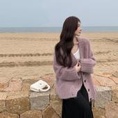 alex 宽松上衣 外搭长袖 stevens慵懒风马海毛针织开衫 外套女春秋季