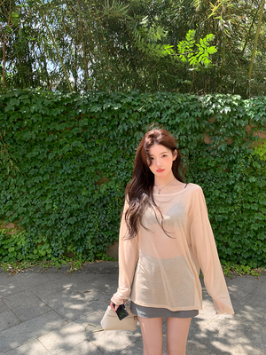 alexstevens搭配神器超薄天丝小罩衫春秋防晒空调衫长袖t恤女上衣