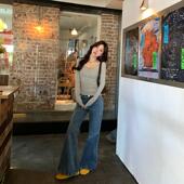 stevens高腰复古牛仔裤 不贴腿微喇叭裤 子春款 alex 宽松阔腿裤