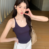 吊带背心女白色带胸垫春夏内搭外穿修身 alex stevens美式 上衣基础