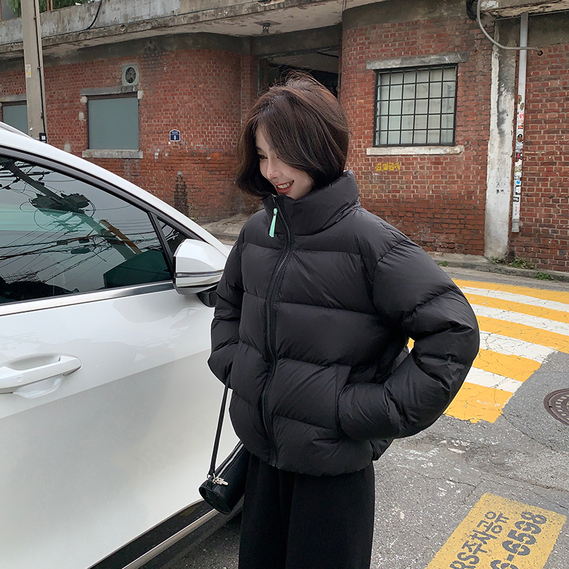 alex stevens撞色短款肯豆风羽绒服女冬季90白鸭绒加厚保暖面包服