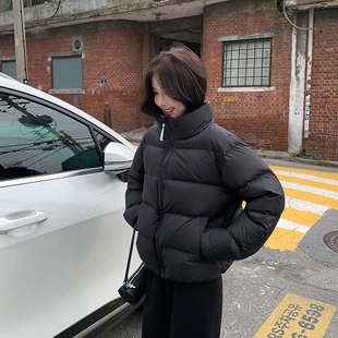 90白鸭绒加厚保暖面包服 肯豆风羽绒服女冬季 alex stevens撞色短款