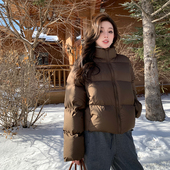 alex 90白鸭绒外套加厚面包服 羽绒服肯豆风女冬季 stevens美式 短款