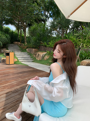 alexstevens短款防晒坎肩小开衫