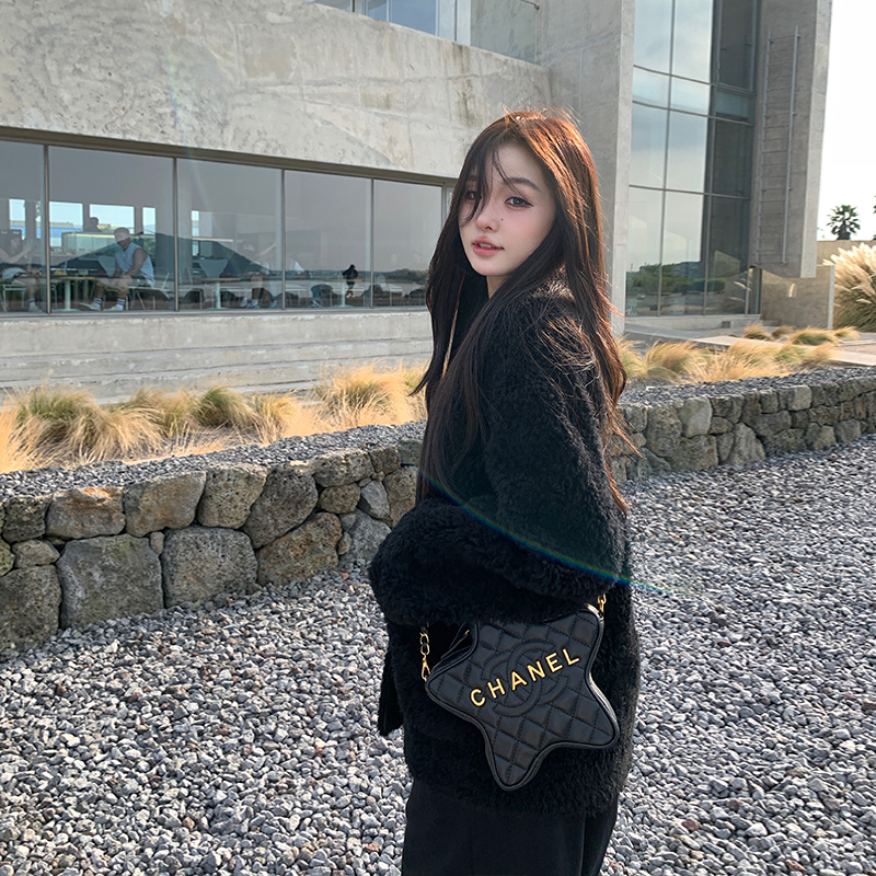 alex stevens 颗粒绒羊羔毛短款外套女冬季加厚宽松毛毛外套皮草