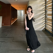 stevens黑色波点修身 吊带连衣裙女春夏季 新款 alex 显瘦中长款 裙子